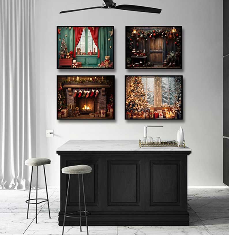 Family Tree Print - 1 pezzo di poster natalizio grande