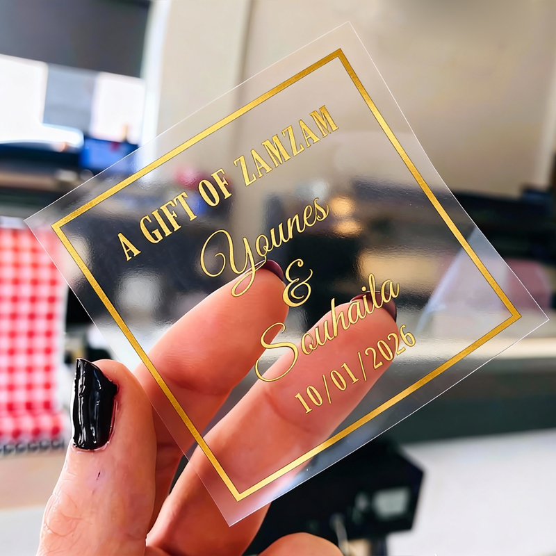 Personalised Candle Label - 50 Adesivi Quadrati Personalizzati per Matrimonio,