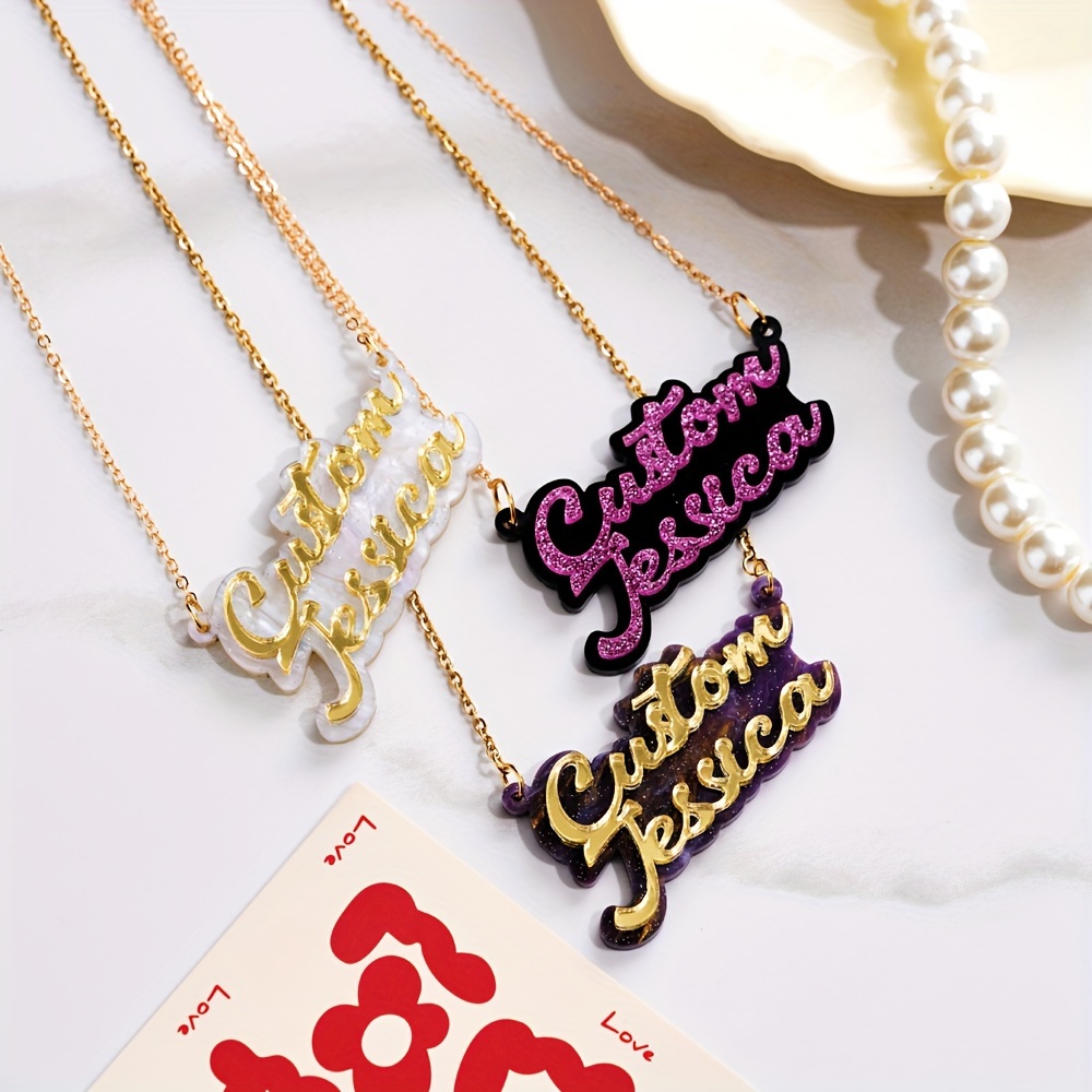 Name Necklace Custom - Collana con nome personalizzata in acrilico