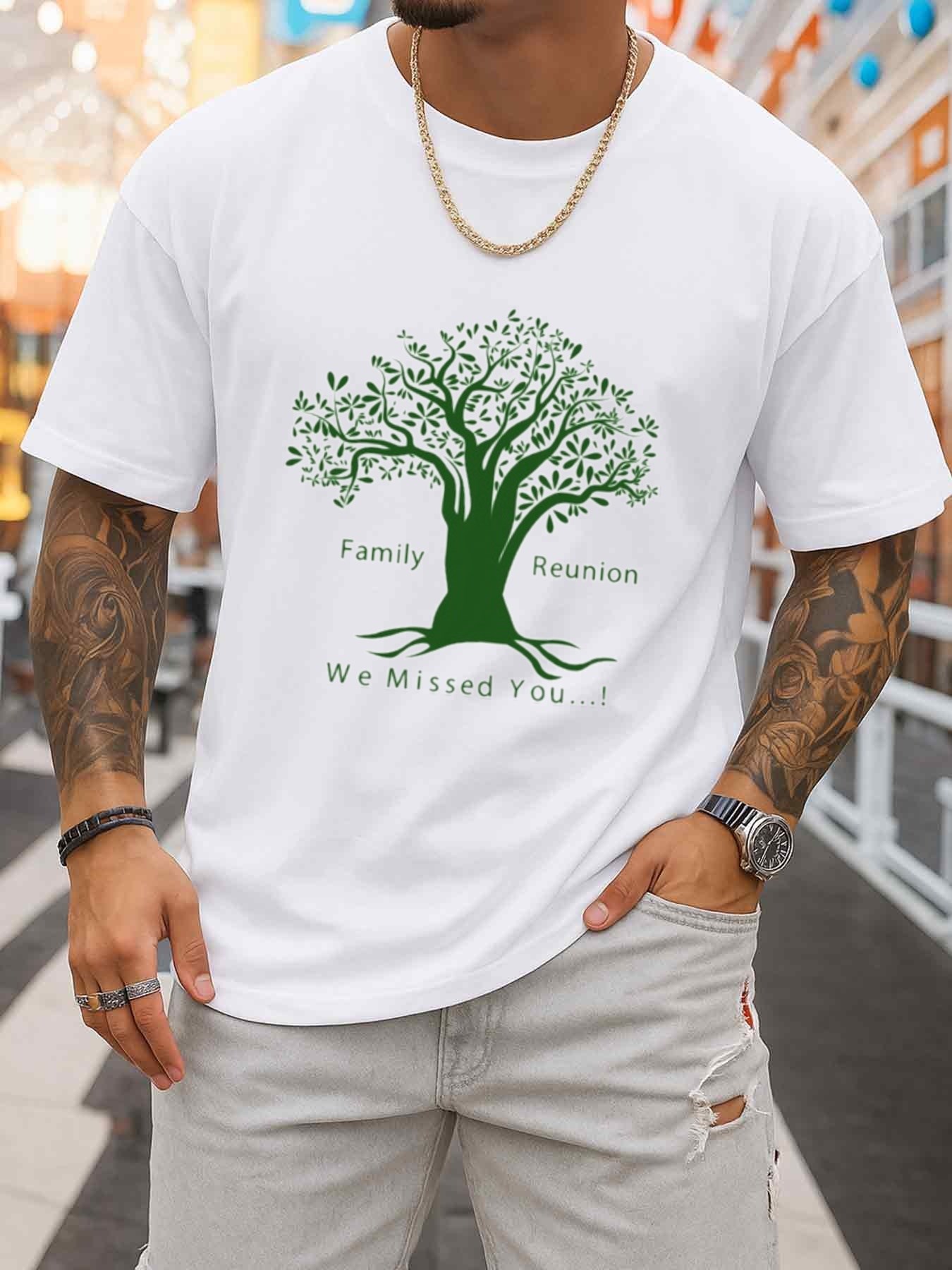Family Tree Print - T-shirt girocollo da uomo con motivo