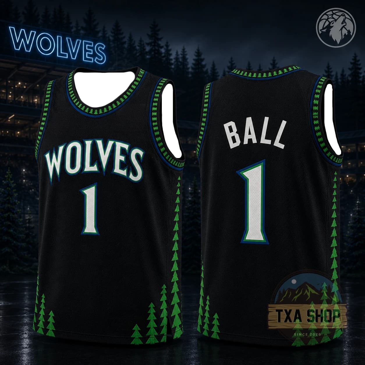Family Tree Print - Maglia da basket nera senza maniche
