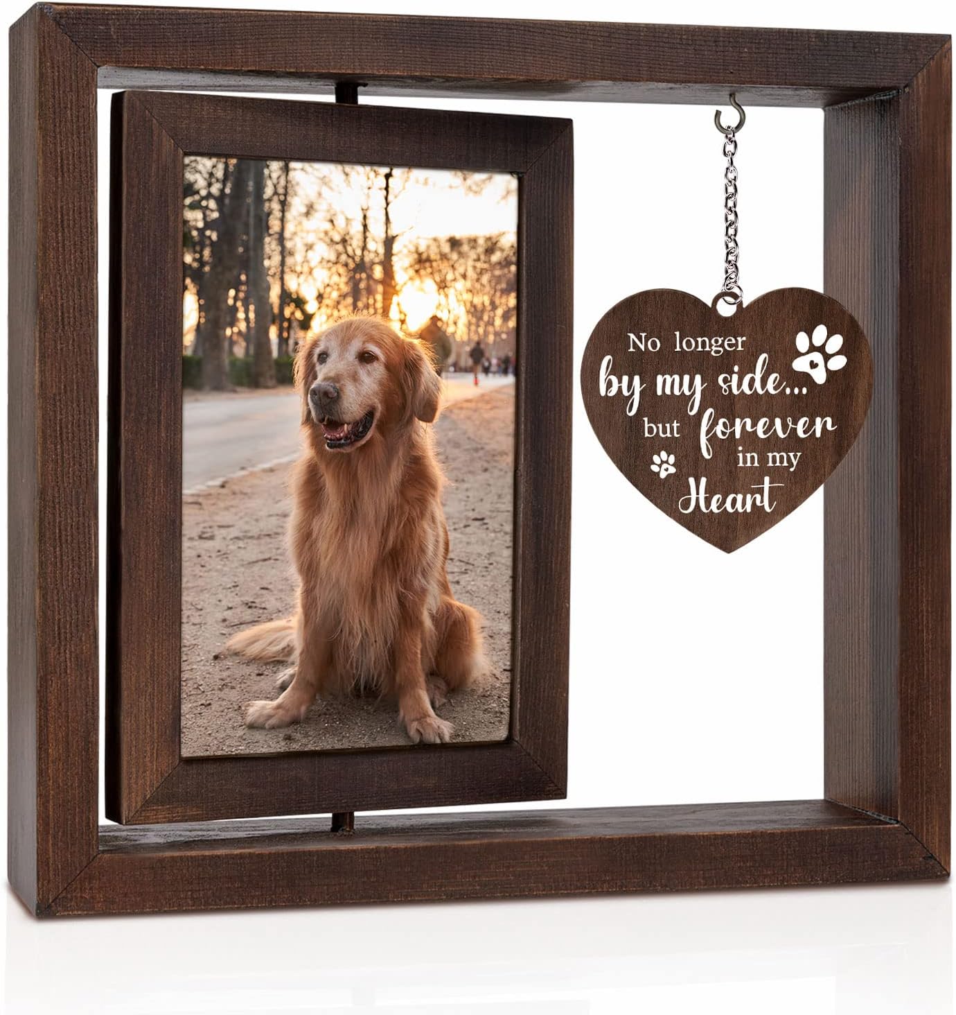 Engraved Wood Frame - Cornice Portafoto Commemorativa per Animali Domestici,