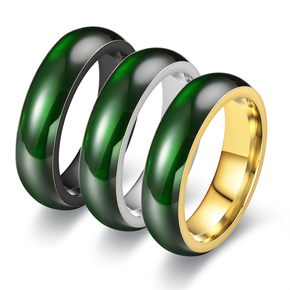 Initial Ring Custom - Moda Vintage artificiale verde giada in