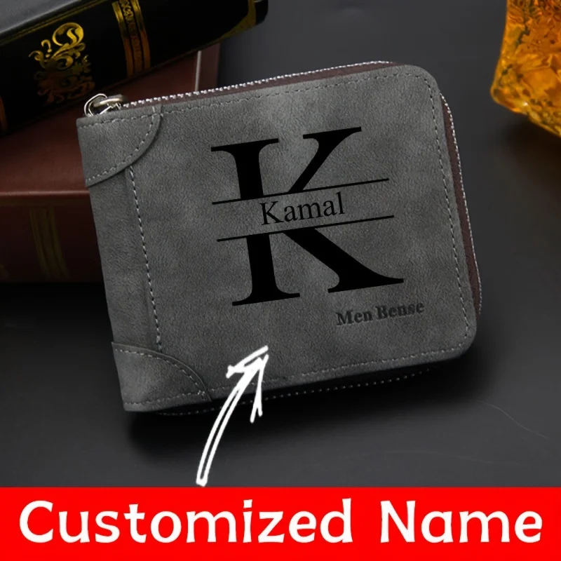 Personalized Name Box - Portafoglio da uomo personalizzato con nome,