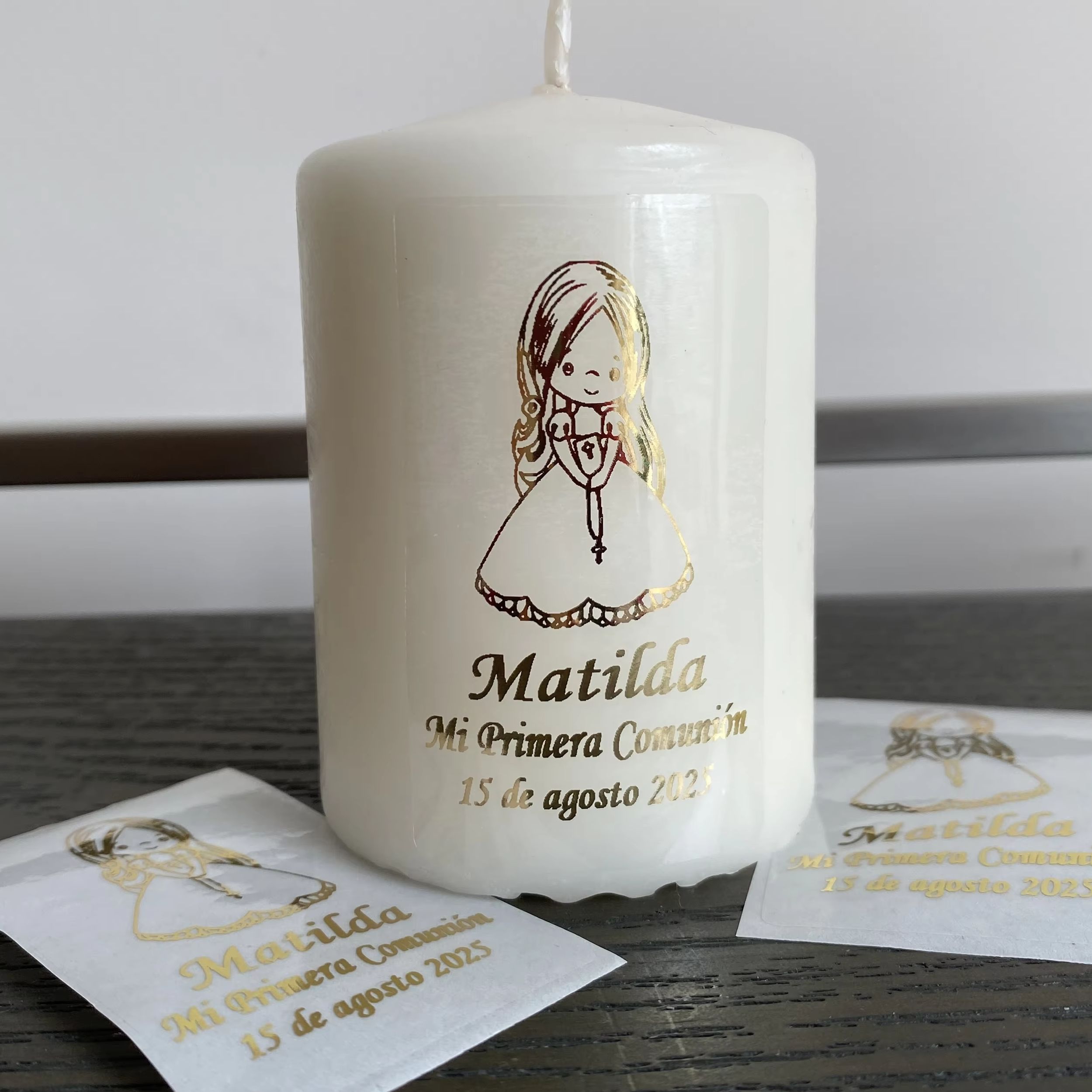 Personalised Candle Label - Adesivi Personalizzati per la Prima Comunione