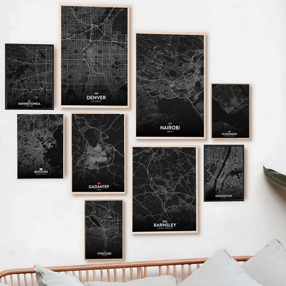 Custom Map Poster - Parigi Londra New York CUSTOM Mappa