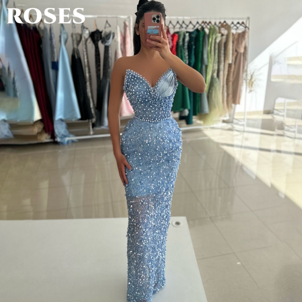 Custom Night Sky - ROSES Abito da Sera Blu Cielo