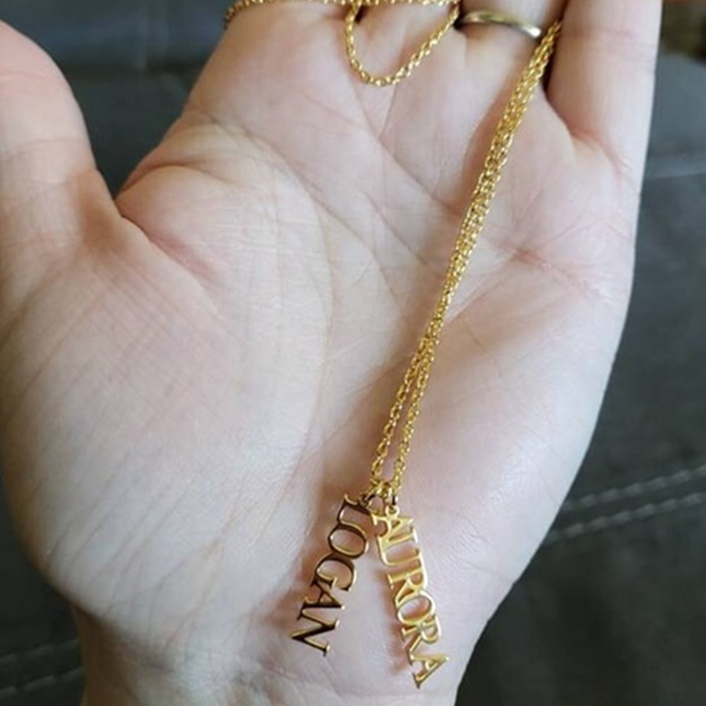 Birth Flower Necklace - Collana con nome multiplo personalizzato Gioielli
