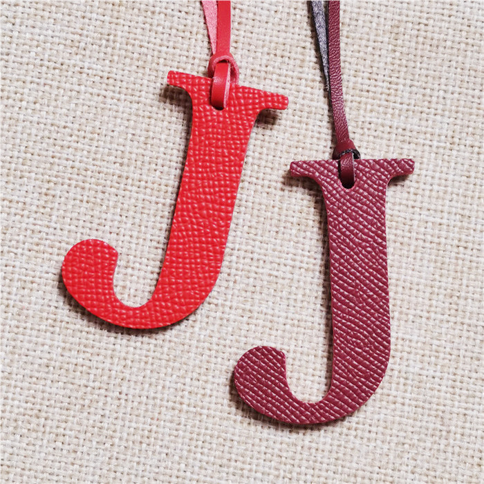 Monogram Keychain Leather - Lettera inglese HIJKLMN Alfabeto Pelle bovina