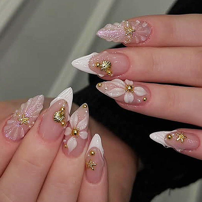 Pressed Flower Art - Set di 24 Unghie Finte a