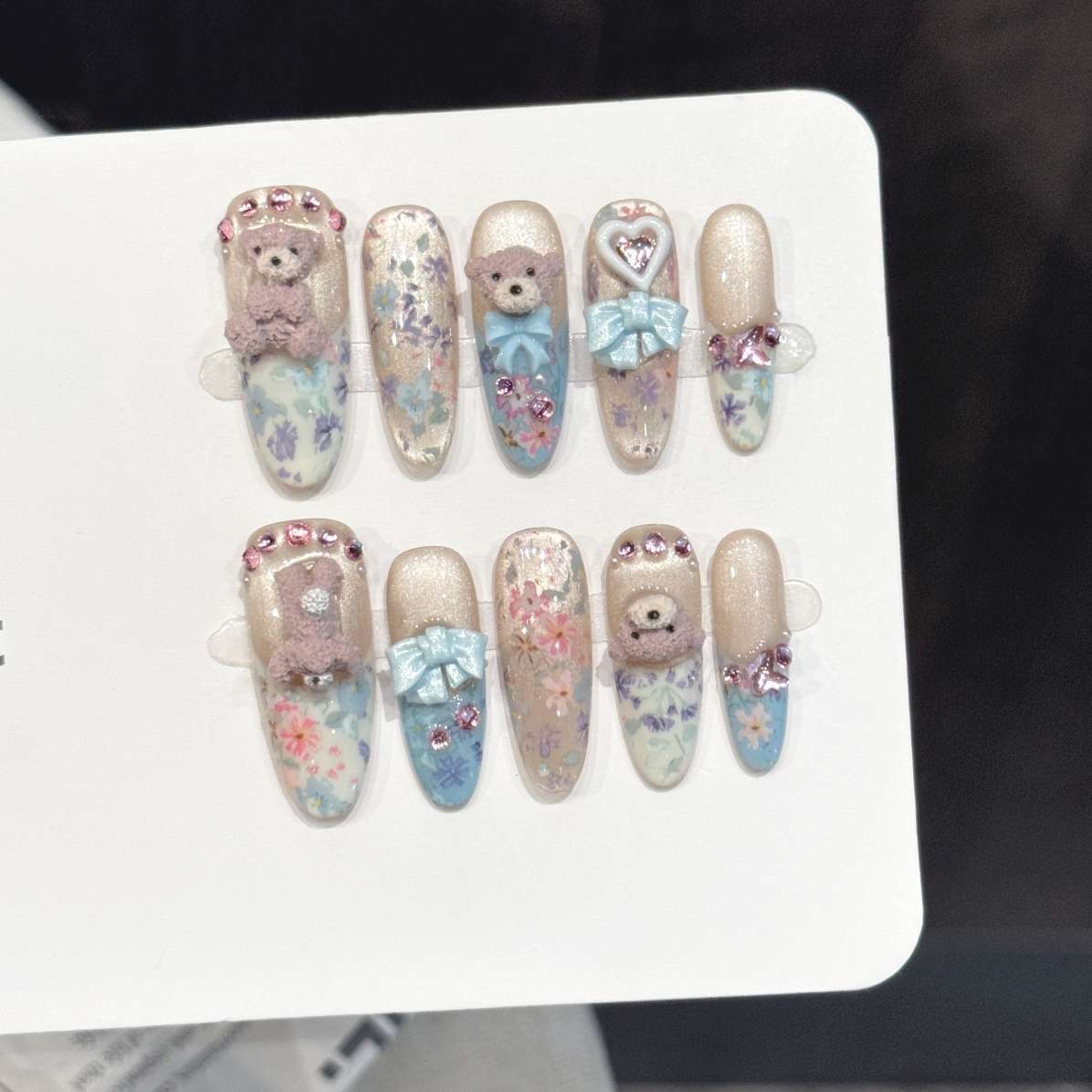 Pressed Flower Art - 10 pezzi di nail art ovali