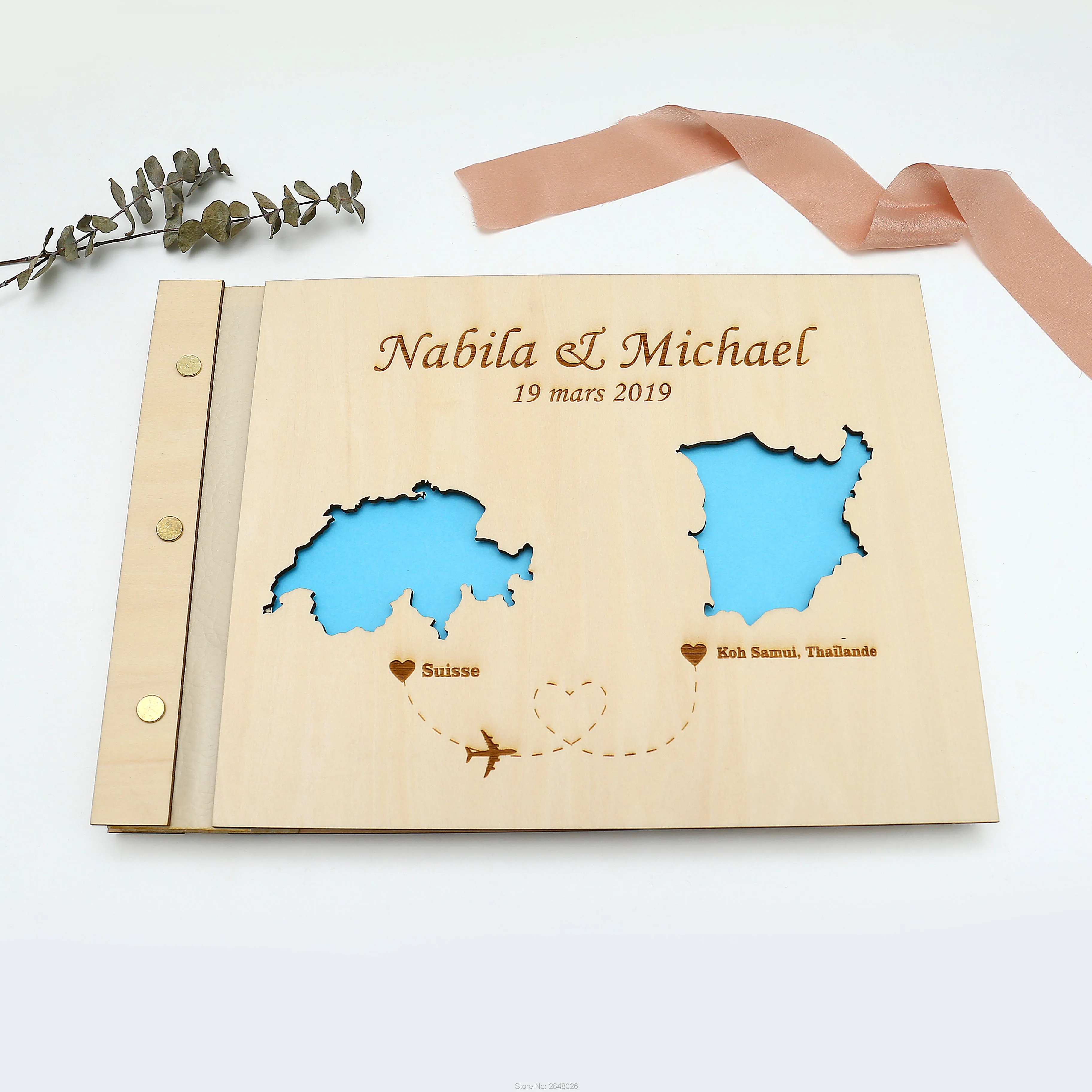 Custom Star Map - Libro degli ospiti di nozze rustico