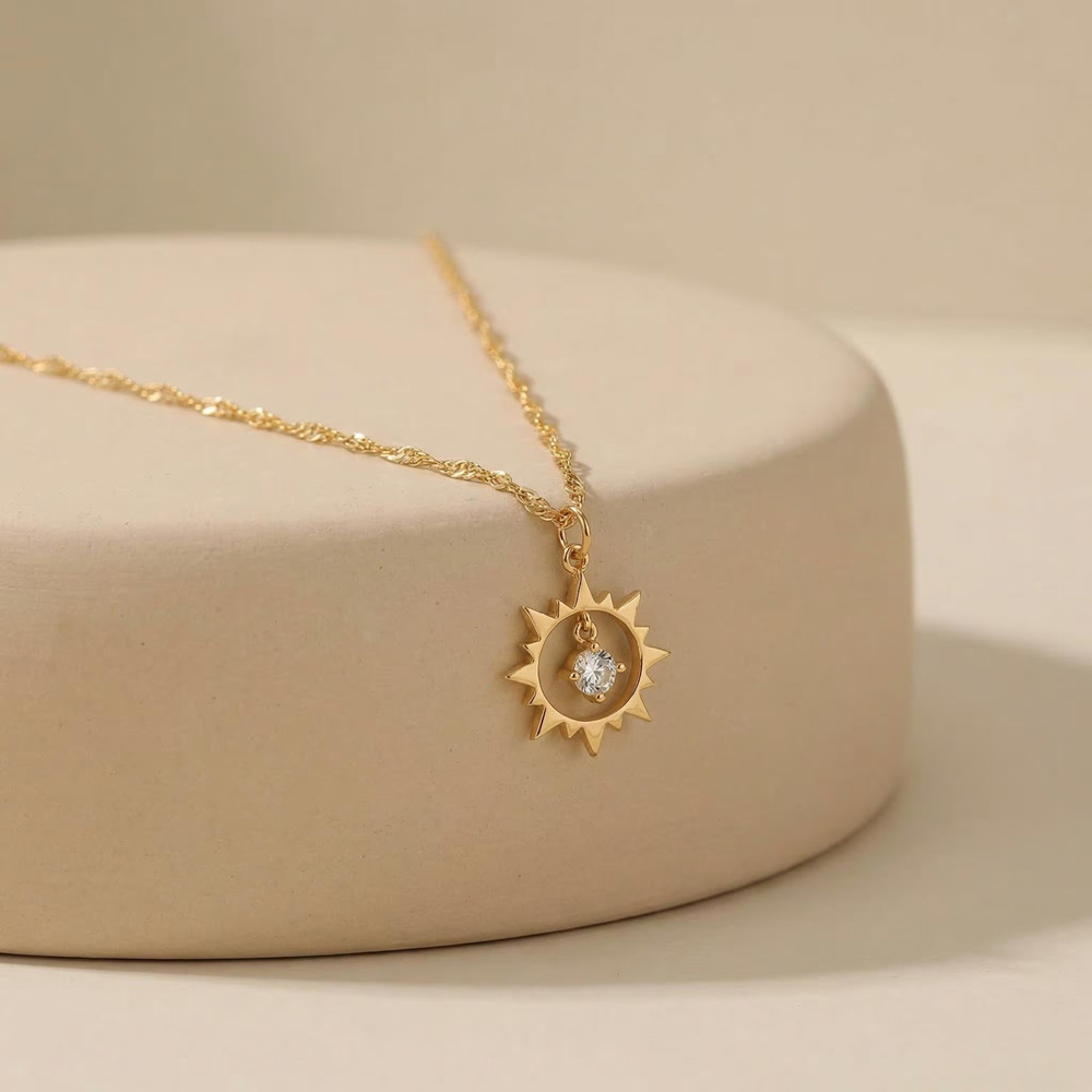 Birth Flower Necklace - Collana vintage personalizzata con ciondolo a