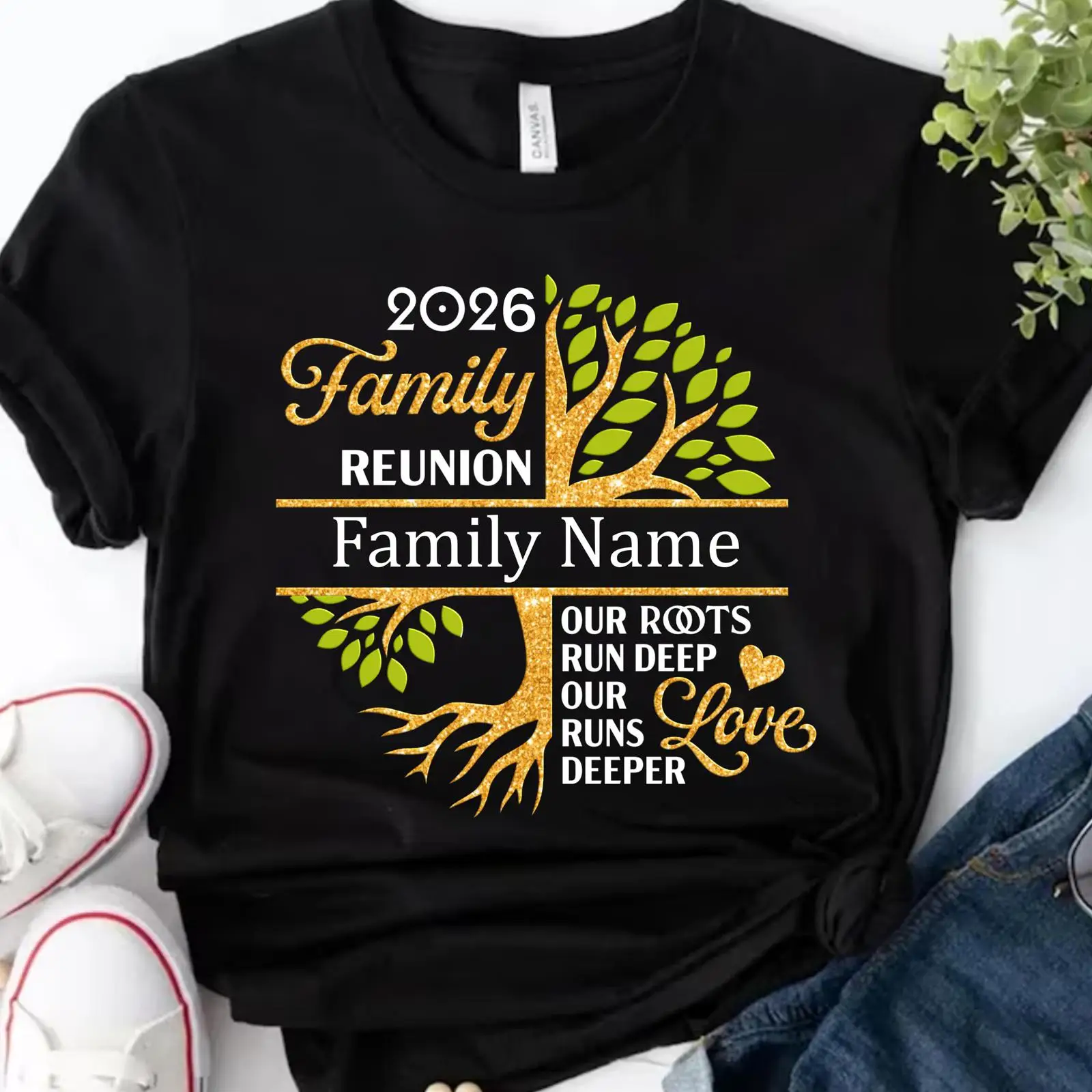 Family Tree Print - T-shirt Personalizzata 2026 per Riunioni di