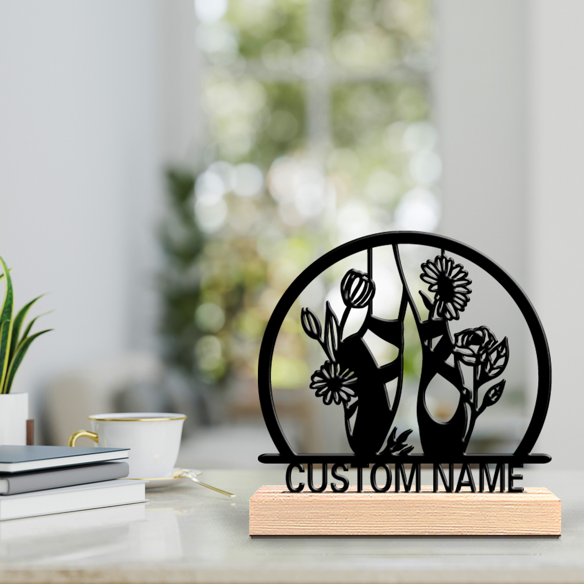 Engraved Wood Frame - 1 bellissima scarpina da balletto personalizzata,