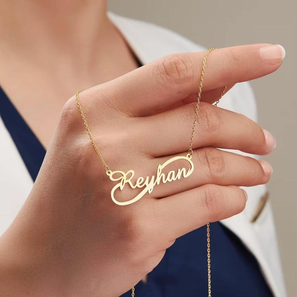 Birth Flower Necklace - Collana Personalizzata con Nome Infinito in