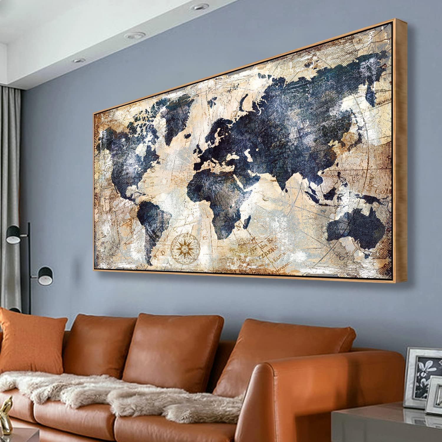 Custom Star Map - Mappa del mondo incorniciata Stampa artistica