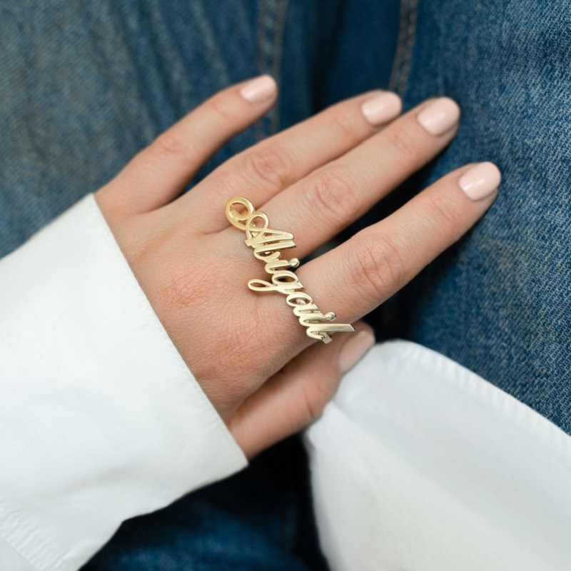 Initial Ring Custom - Anello a due dita personalizzabile in