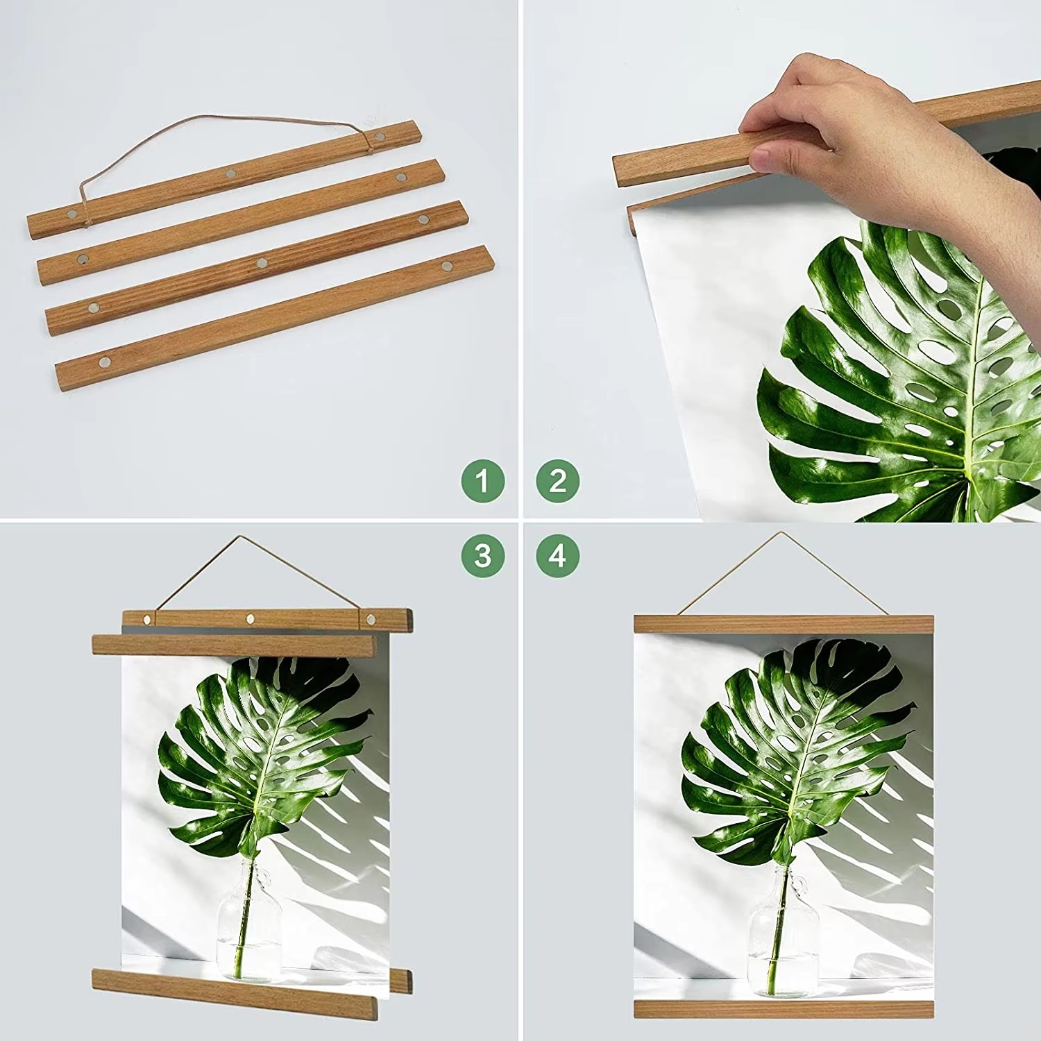Cornice Magnetica per Poster 2 - Engraved Wood Frame recensione e prezzo