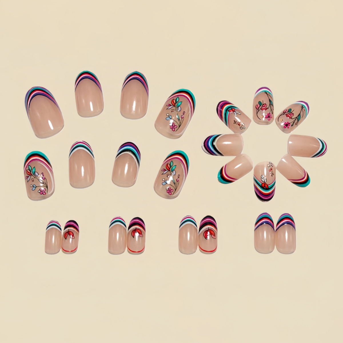 Unghie finte medie per donne e - Pressed Flower Art recensione e prezzo