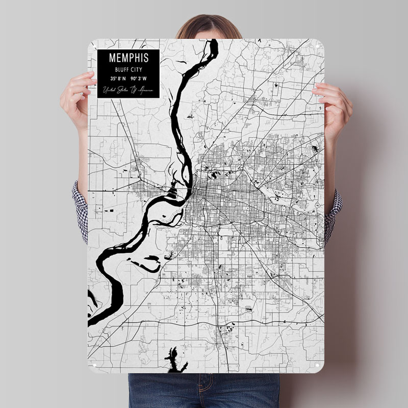 Memphis TN USA Targhe in banda - Custom Map Poster recensione e prezzo