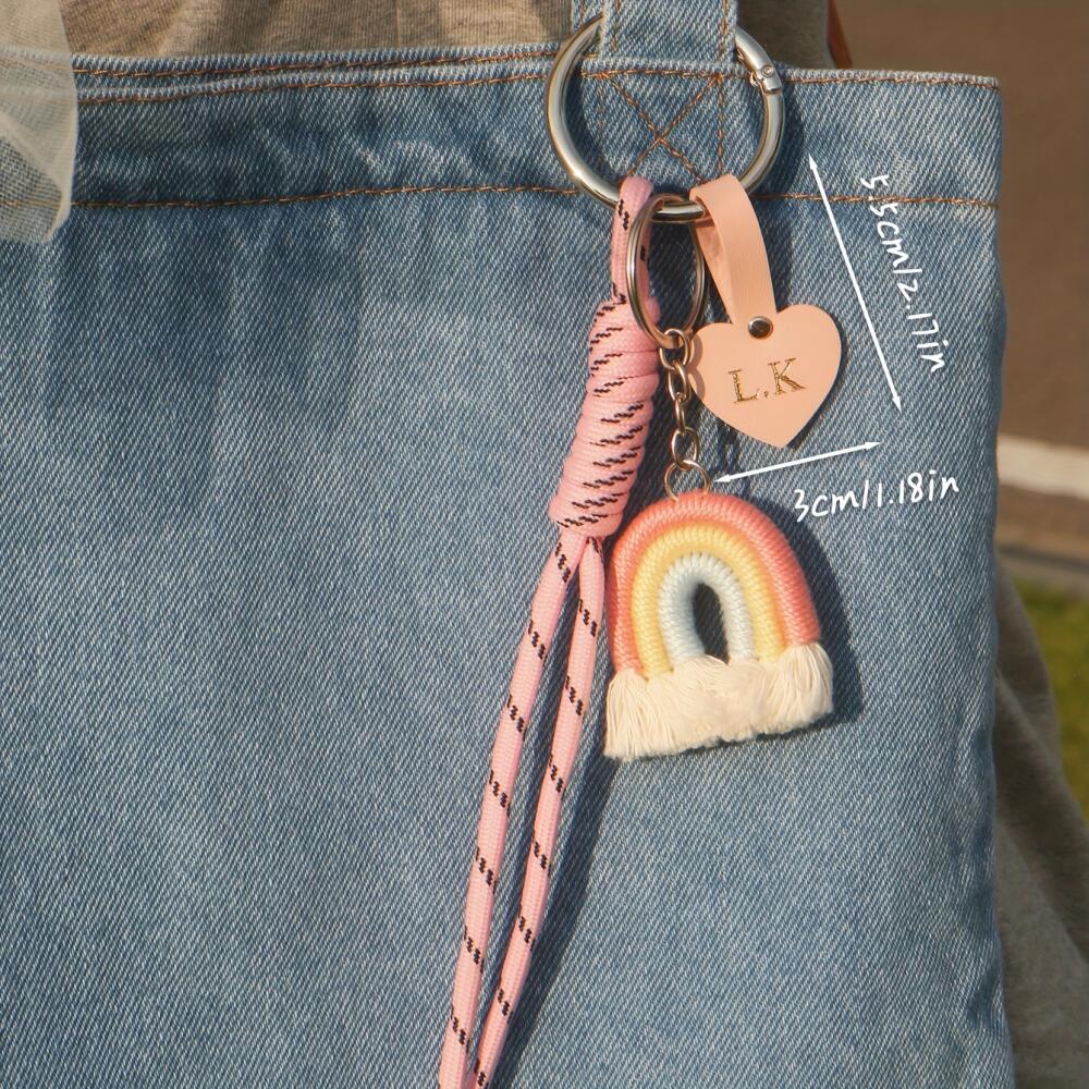 Portachiavi in macramè con cuo - Monogram Keychain Leather recensione e prezzo