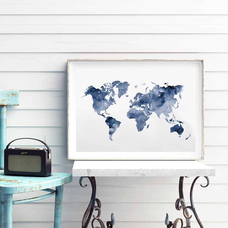 Mappa del mondo blu Stampa Map - Custom Star Map recensione e prezzo
