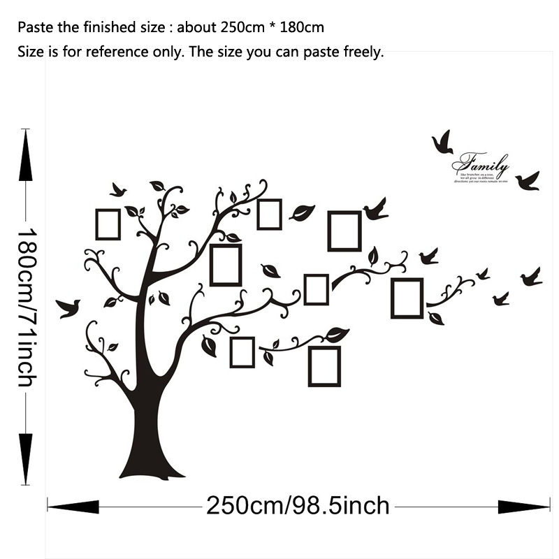Adesivi Murali in PVC a Forma  - Family Tree Print recensione e prezzo
