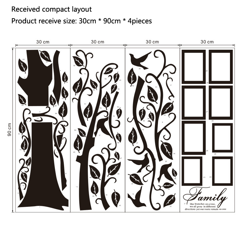 Adesivi Murali in PVC a Forma  - Family Tree Print recensione e prezzo