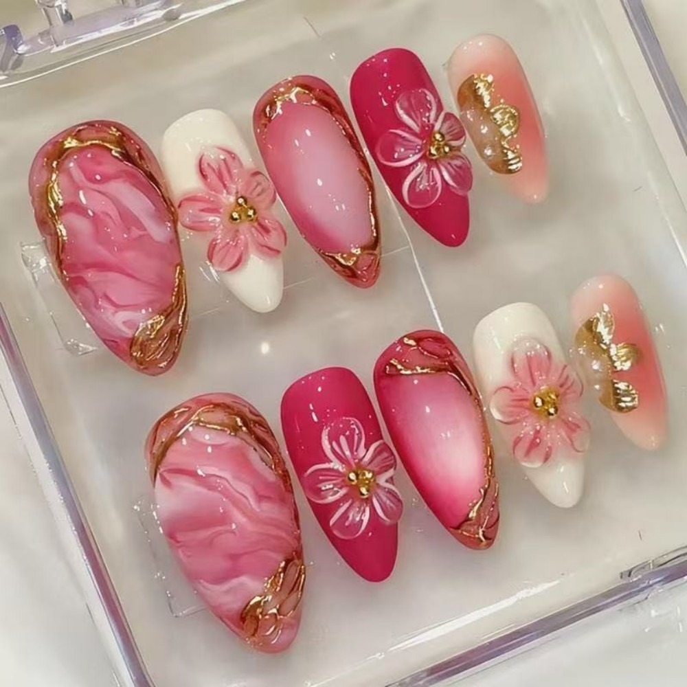 24 Pezzi di Unghie Finte di Lu - Pressed Flower Art recensione e prezzo