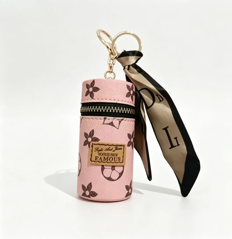 Mini pochette cilindrica rosa  - Monogram Keychain Leather recensione e prezzo