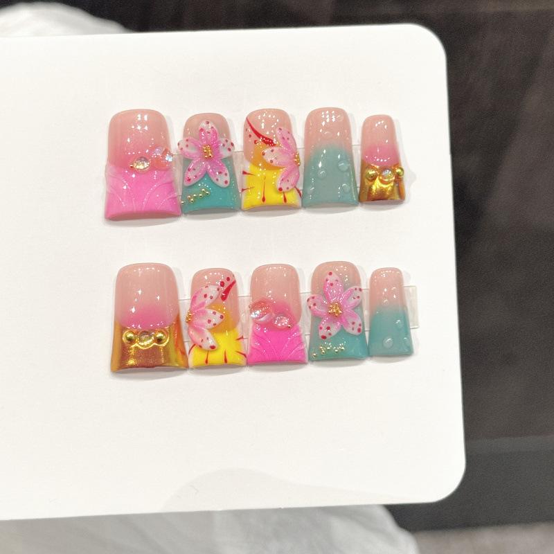 10 pezzi unghie finte stile oc - Pressed Flower Art recensione e prezzo