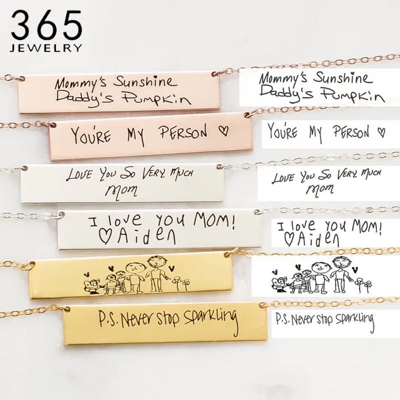 Collana con ciondolo a barra c - Handwriting Necklace Bar recensione e prezzo